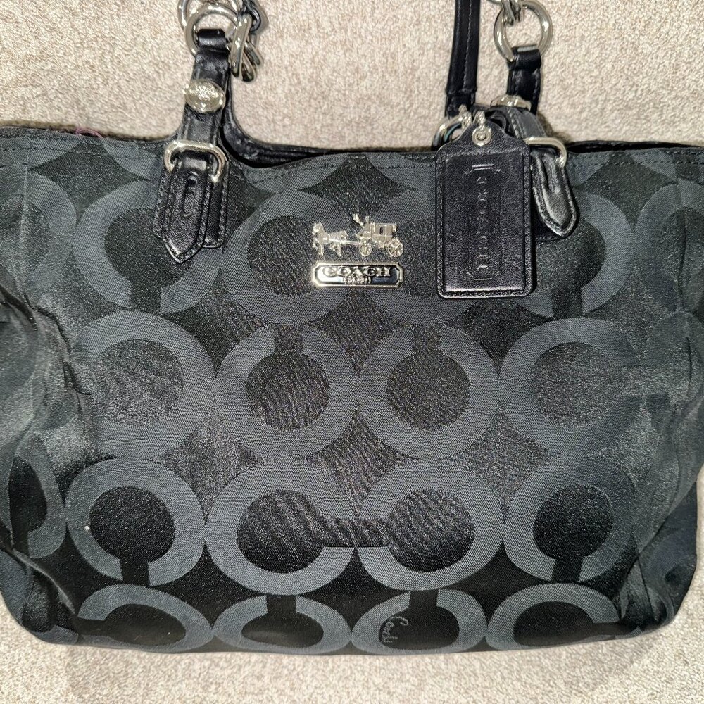 Coach - Monogram Tote with Purple Satin Lining